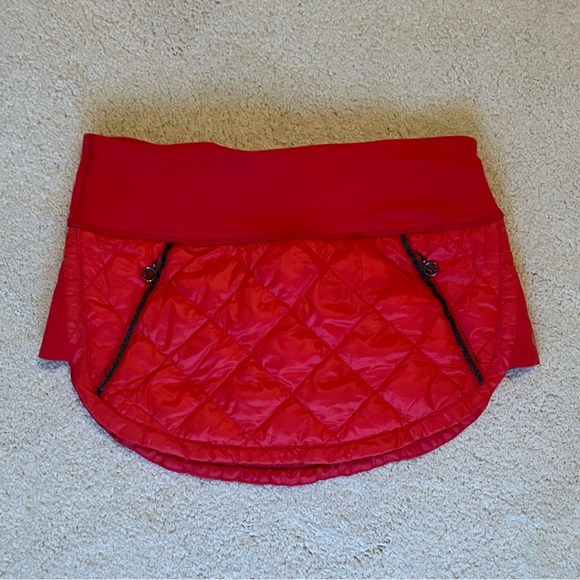 🍋 Lululemon Hot Cheeks Skirt  Down Filled Quilted Zip Pouch Pocket - Picture 8 of 14